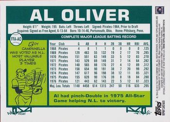 2012 Topps Archives - Fan Favorite Autographs #FFA-AO Al Oliver Back