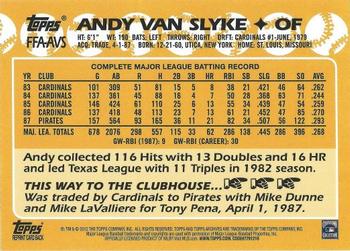 2012 Topps Archives - Fan Favorite Autographs #FFA-AVS Andy Van Slyke Back