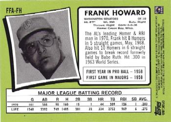 2012 Topps Archives - Fan Favorite Autographs #FFA-FH Frank Howard Back