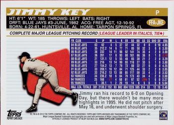 2012 Topps Archives - Fan Favorite Autographs #FFA-JKE Jimmy Key Back
