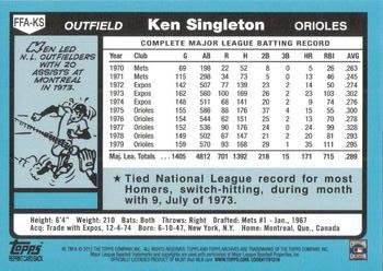 2012 Topps Archives - Fan Favorite Autographs #FFA-KS Ken Singleton Back