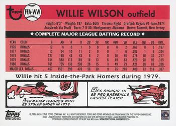 2012 Topps Archives - Fan Favorite Autographs #FFA-WW Willie Wilson Back