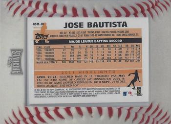 2012 Topps Archives - Framed Mini Autographs #83M-JB Jose Bautista Back