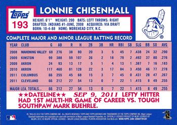 2012 Topps Archives - Gold Foil #193 Lonnie Chisenhall Back