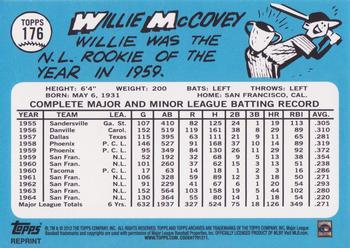 2012 Topps Archives - Reprints #176 Willie McCovey Back