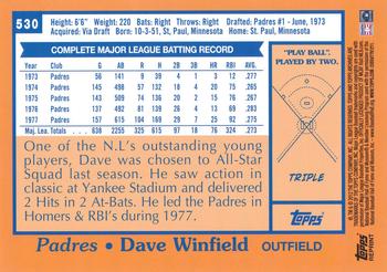 2012 Topps Archives - Reprints #530 Dave Winfield Back