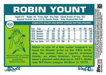 2012 Topps Archives - Reprints #635 Robin Yount Back
