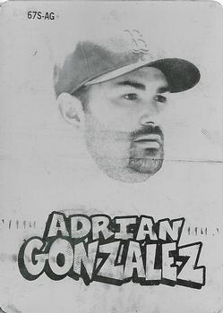 2012 Topps Archives - Stickers Printing Plates Black #67S-AG Adrian Gonzalez Front