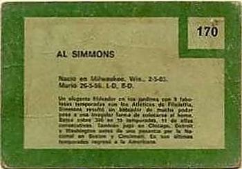 1967 Topps Venezuelan #170 Al Simmons Back