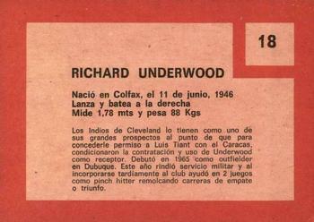 1967 Topps Venezuelan #18 Richard Underwood Back