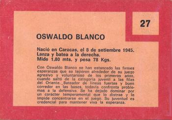 1967 Topps Venezuelan #27 Ossie Blanco Back