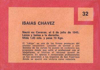 1967 Topps Venezuelan #32 Isaias Chavez Back