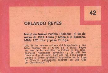 1967 Topps Venezuelan #42 Orlando Reyes Back