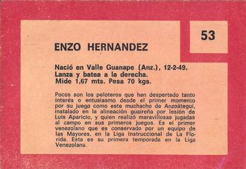 1967 Topps Venezuelan #53 Enzo Hernandez Back