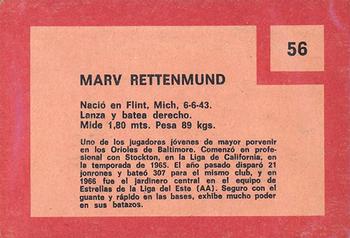 1967 Topps Venezuelan #56 Merv Rettenmund Back