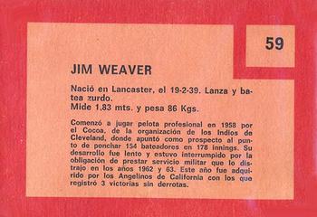 1967 Topps Venezuelan #59 Jim Weaver Back