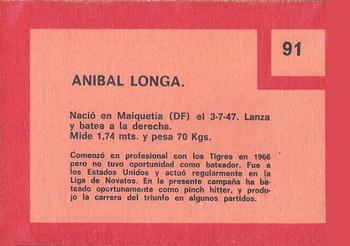 1967 Topps Venezuelan #91 Anibal Longa Back