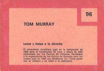 1967 Topps Venezuelan #96 Tom Murray Back