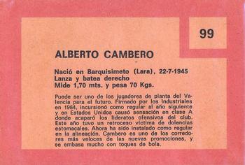 1967 Topps Venezuelan #99 Alberto Cambero Back