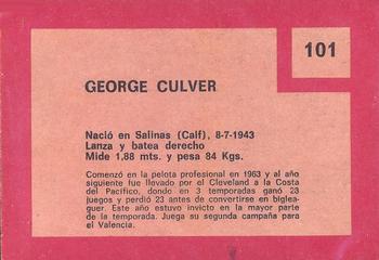 1967 Topps Venezuelan #101 George Culver Back