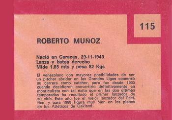 1967 Topps Venezuelan #115 Roberto Munoz Back