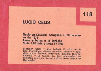 1967 Topps Venezuelan #118 Lucio Celis Back