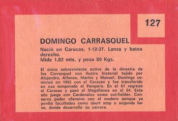 1967 Topps Venezuelan #127 Domingo Carrasquel Back