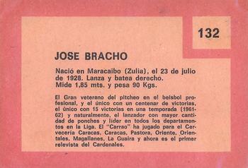 1967 Topps Venezuelan #132 Jose Bracho Back