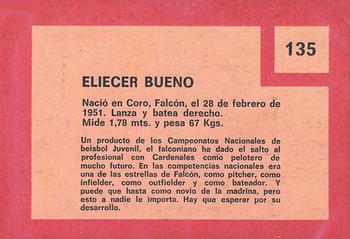 1967 Topps Venezuelan #135 Eliecer Bueno Back