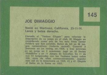 1967 Topps Venezuelan #145 Joe DiMaggio Back