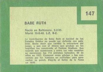 1967 Topps Venezuelan #147 Babe Ruth Back
