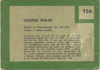 1967 Topps Venezuelan #154 George Sisler Back