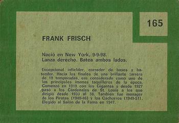 1967 Topps Venezuelan #165 Frank Frisch Back