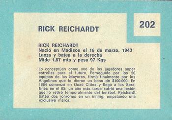1967 Topps Venezuelan #202 Rick Reichardt Back