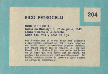 1967 Topps Venezuelan #204 Rico Petrocelli Back