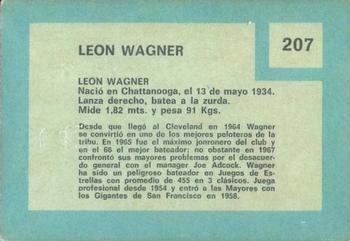 1967 Topps Venezuelan #207 Leon Wagner Back