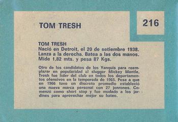 1967 Topps Venezuelan #216 Tom Tresh Back