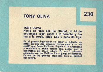 1967 Topps Venezuelan #230 Tony Oliva Back