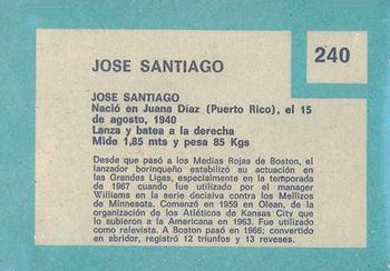 1967 Topps Venezuelan #240 Jose Santiago Back