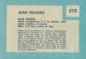 1967 Topps Venezuelan #272 Juan Pizarro Back