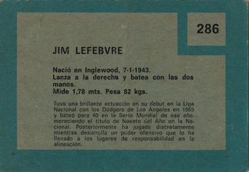 1967 Topps Venezuelan #286 Jim Lefebvre Back