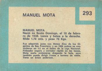 1967 Topps Venezuelan #293 Manny Mota Back