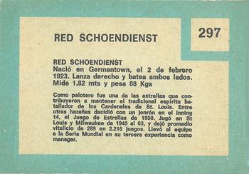 1967 Topps Venezuelan #297 Red Schoendienst Back