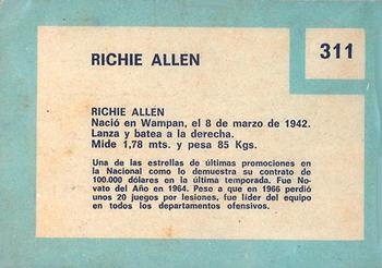 1967 Topps Venezuelan #311 Richie Allen Back