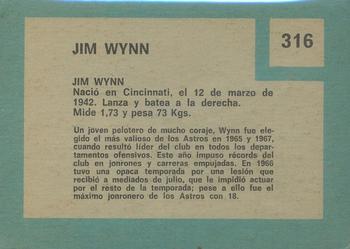 1967 Topps Venezuelan #316 Jim Wynn Back