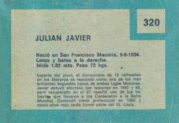 1967 Topps Venezuelan #320 Julian Javier Back