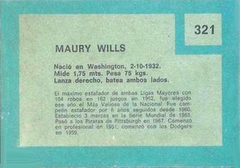 1967 Topps Venezuelan #321 Maury Wills Back