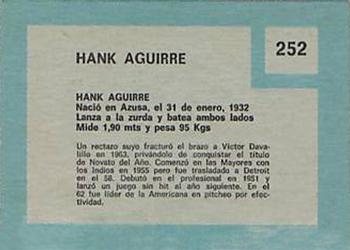 1967 Topps Venezuelan #252 Hank Aguirre Back