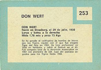 1967 Topps Venezuelan #253 Don Wert Back
