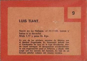 1967 Topps Venezuelan #9 Luis Tiant Back